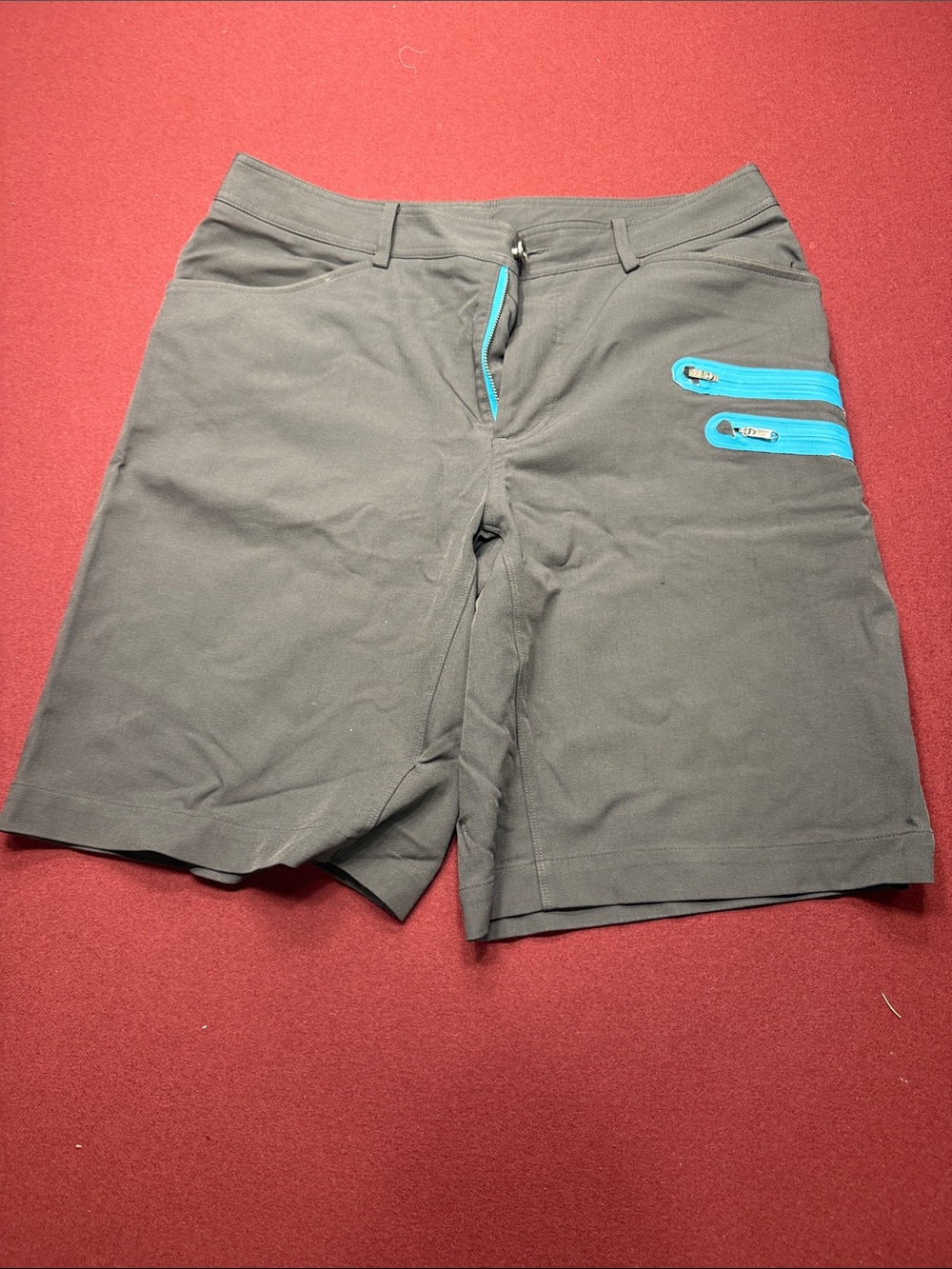 lululemon athletica Gray Men's Shorts with Aqua Zip Accents